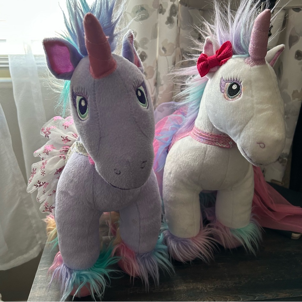 Build-A-Bear Purple and White Unicorn Duo